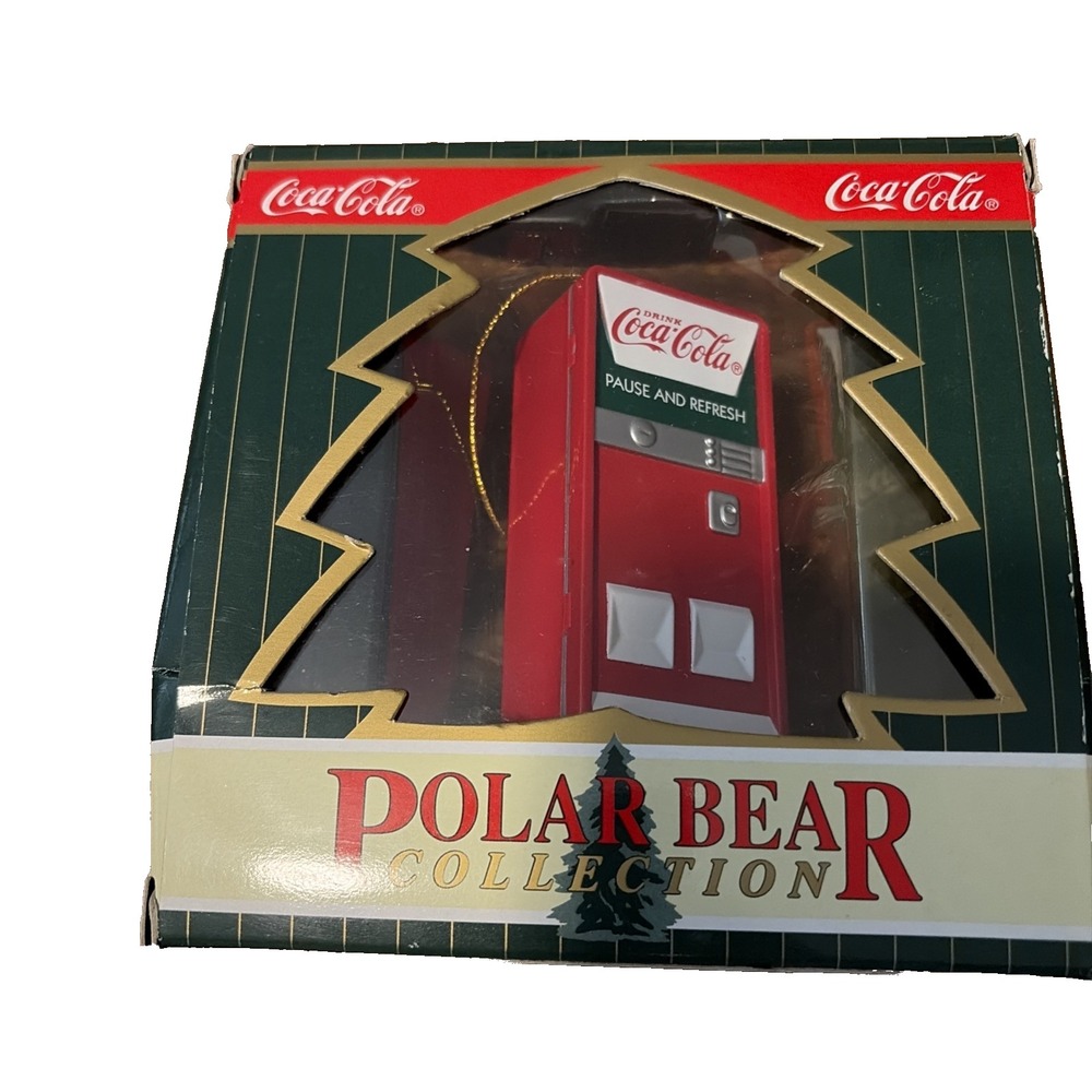 Coca Cola Collection 1997 Polar Bear Christmas Ornament Vending Machine